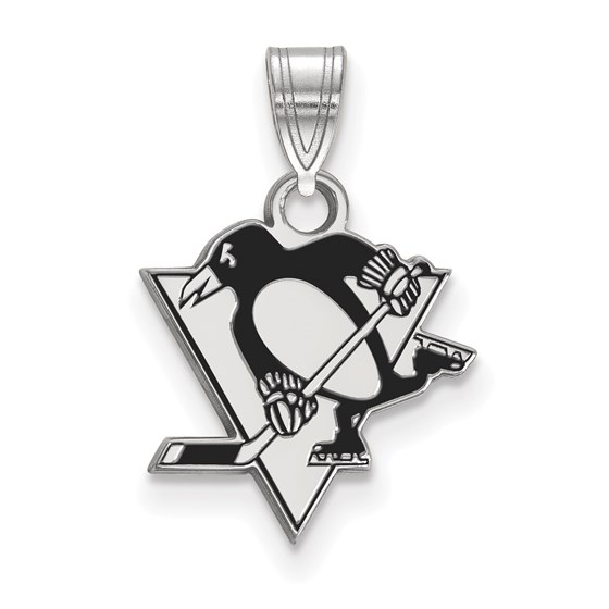 Sterling Silver NHL Pittsburgh Penguins Enamel Pendant Sterling Silver NHL Pittsburgh Penguins Enamel Pendant